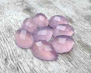 IGI Certifié Naturel Rose Calcédoine Rose Dos Plat Quartz Pierres Précieuses Lâche Lavande Poire Forme Checker Cut Toutes Les Tailles Disponibles - Product Image 1