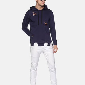 Sweat à capuche déchiré pour homme, coupe-vent, écologique, séchage rapide, couleur unie, logo personnalisé, idéal pour l'hiver – Vente directe usine, prix raisonnable - Product Image 6