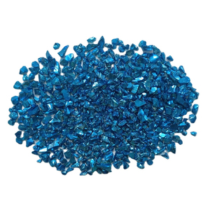 Chips de vidrio recubierto de azul cielo con acabado pulido a máquina para Hotel, sala de estar, centro comercial, arte y artesanía, especialidad recubierta de resina - Product Image 1
