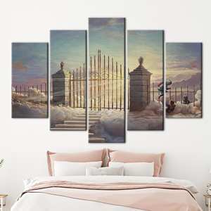 ผ้าใบพิมพ์ลาย: งานศิลปะนามธรรมแนวสตรีทอาร์ตของแบงก์ซี่ เพิร์ลลี เกตส์, ชุด 5 ชิ้น: แกลเลอรีแรป - Product Image 1