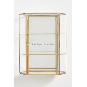 กล่องเก็บของติดผนังยอดนิยมกรอบโลหะดีไซน์บ้านแก้วกล่องแสดงผลติดผนังตกแต่งผนัง - Product Image 6