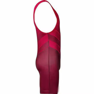 Justaucorps de lutte imprimés par transfert thermique, extensibles, en polyester et élasthanne, respirants, à séchage rapide, avec devant uni - Product Image 6