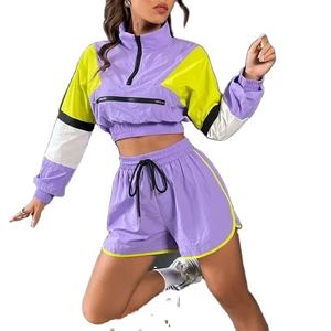 Venta al por mayor 2025: Chándales deportivos cortavientos 100% nailon para mujer, con cremallera, ajuste regular, tallas grandes, resistentes al viento, ecológicos y transpirables. - Product Image 6