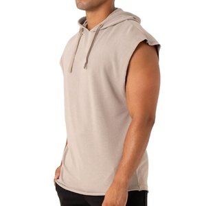 Camiseta sin mangas con capucha y cordón para hombre, nueva llegada, ropa de moda para exteriores, verano, corte regular, talla grande, tela de algodón, ligera - Product Image 2