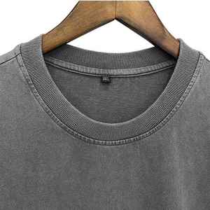 Nouvel arrivage personnalisé de T-shirt lourd avec logo T-shirt 100% coton délavé à l'acide pour hommes - Product Image 4