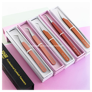 แหนบต่อขนตาปลอมสีนู้ดแหนบ90องศาสำหรับต่อขนตาคุดสแตนเลส - Product Image 3