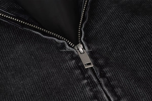 Sudadera con capucha de invierno con lavado ácido Vintage para hombre 100% algodón polar con cremallera servicio OEM impreso personalizado - Product Image 3