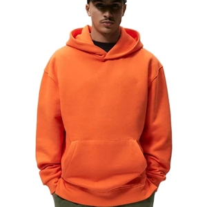 Sweat-shirt à capuche pour homme en coton lourd d'hiver, surdimensionné, sans cordon de serrage, avec logo personnalisé, 100% coton - Product Image 2