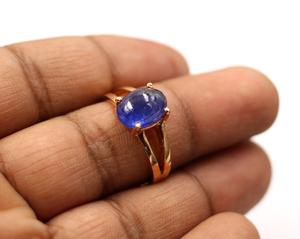 แหวนค็อกเทลแทนซาไนต์สำหรับผู้หญิง ทำจากเงินแท้ 925 ชุบทองคำขาว ประดับเพชรแบบฝังหนามเตย แหวนทำมือ - Product Image 5