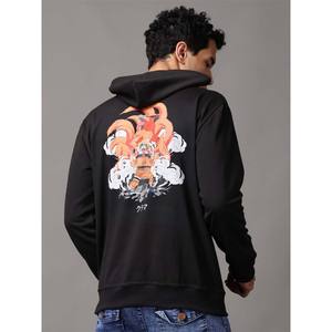 Men's <b>90s</b> Anime Graphic Hooded <b>Sweatshirt</b> Embroidered 100% Cotton Plain Dyed for Winter - Product Image 1