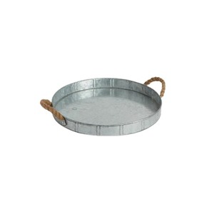 Plateau de table galvanisé de haute qualité, forme ronde au design unique avec poignées, plateau galvanisé au prix le plus bas - Product Image 1