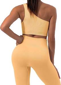 <b>Women's</b> High Quality XXL Gym Wear 2pcs Solid Yoga Set Breathable Stretch Fitness Running <b>Leggings</b> Bra Shorts Elastic Waist - Product Image 2