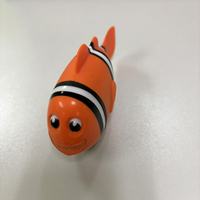 Set mandi karet silikon mainan mandi anak-anak, termometer renang ikan badut kuning pengukur suhu air