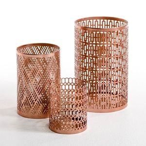 Nouveau style de décoration d'intérieur Bougeoir à bougie chauffe-plat en métal de forme ronde pour mariage Support décoratif plaqué or rose - Product Image 3