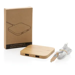 Caricatore Wireless Ecologico 5W in Bambù, Gadget USB Promozionale - Product Image 6