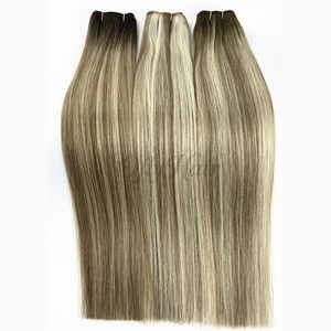 Vente en gros de mèches de cheveux volumineuses personnalisées, qualité supérieure, <span class=keywords><strong>100</strong></span>% cheveux humains vierges Remy, double trame volumineuse - Product Image 4