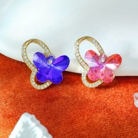 Breloques papillon zircon cubique coloré étincelant plaqué or 18 carats mignon petit Micro pavé CZ papillon pendentifs collier bijoux