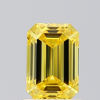 Diamante cultivado en laboratorio de corte esmeralda de 1 Ct VS1 Clarity Fancy color amarillo vivo IGI Diamante Suelto certificado para la fabricación de joyas