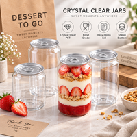 Boîtes en plastique PET transparentes de qualité alimentaire avec couvercles faciles à ouvrir en aluminium, emballage pour poudings, yaourts et desserts à la mousse