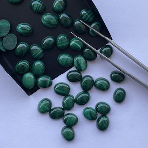 8mm 10mm 12mm Naturel Vert Malachite Ovale Lisse Calibré Cabochon Dos Plat Gemme De Fabrication Prix Usine En Vrac - Product Image 2