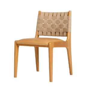 Chaises de restaurant d'extérieur modernes avec structure en bois, dossier en corde tressée durable et assise rembourrée en mousse - Product Image 3