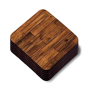 Nouveau sous-verre rond en bois d'acacia à la mode, vente chaude, Design personnalisé, OEM, Sublimation absorbante, noël, Vintage - Product Image 3