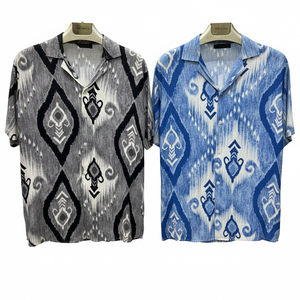 Chemise florale pour homme à manches courtes, coupe décontractée, tissu léger, élégante, décontractée pour l'été, écologique, infroissable, pour les vacances - Product Image 2