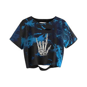 Camisetas Cortas de Corte Regular para Mujer, Camisetas Cortas Holgadas con Efecto Desgastado, Camisetas Vintage de Manga Corta, 100% Algodón Orgánico - Product Image 2