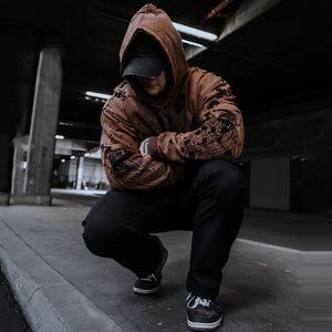 Soft Touch <b>Fleece</b> Winter Acid Wash Hoodies for Men <b>Brown</b> Color Eco-Friendly & Durable Made in Pakistan WAKIN WEAR - Product Image 6