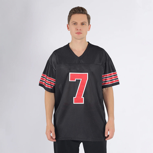 Maillot de football américain pour adultes, demi-manches, respirant, personnalisable avec le nom et le numéro de l'équipe, en mesh, unisexe - Product Image 5