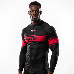 Get Get Sublimated <b>MMA</b> <b>Rash</b> <b>Guards</b> Wholesale Get Apparel for Gym Training Workout Combat and Athletic Sportswear Get - Product Image 5