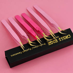 Pinza de Extensión de Pestañas con Punta de Fibra de Alta Calidad, Punta Fina en X de 90 Grados, Acero Inoxidable, Herramienta Profesional para Pestañas - Product Image 1