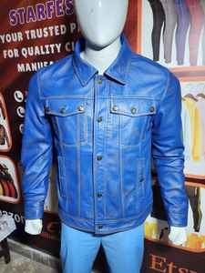 Vestes en cuir personnalisées Mode masculine Vestes en cuir coupe-vent Vestes en cuir de mouton de haute qualité Vêtements de rue - Product Image 5