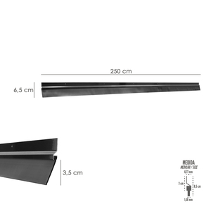 Sello de Aluminio Negro para Puerta de Garaje con Goma de 2.5m. - Product Image 2
