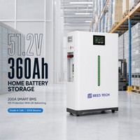 Stockage d'énergie domestique - Batterie de stockage d'énergie BEES TECH 51,2 V 360 Ah pour le stockage d'énergie domestique, conçue pour l'énergie solaire 48 V, stock européen