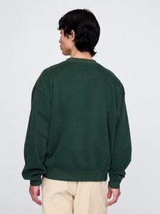 Sweat-shirt à col rond Mini Logo pour homme 77% coton 23polyester manches longues une encolure à capuche poignets et ourlet côtelés poche kanga devant - Product Image 2