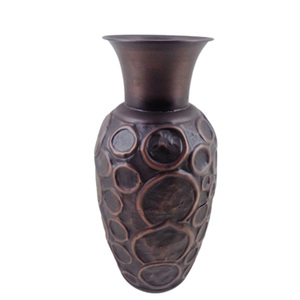 Recién llegado, florero de Metal, pátina gris, maceta de diseño clásico para mesa, hecha a mano a granel - Product Image 5