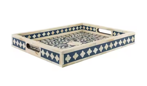 Bandeja de servicio de diseño único de Falah International con incrustaciones de hueso y bandeja de nácar, bandeja de desayuno ideal para alimentos. - Product Image 2