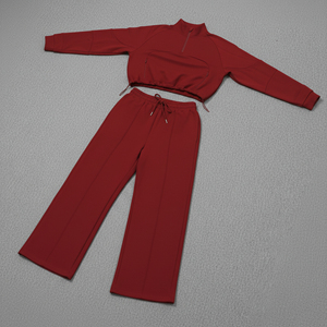Conjunto de 2 Piezas de Sudadera con Capucha Extra Grande y Pantalones Jogger Holgados de Color Sólido de Invierno, Hechos a Medida con Felpa 100% Algodón de Alta Calidad, Transpirables para Mujer - Product Image 3