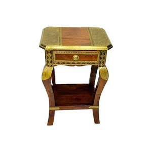 Mesita de noche de esquina de cama de madera hecha a mano única, elegante, moderna, funcional, duradera, muebles de dormitorio, acento - Product Image 5