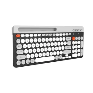 Bluetooth multifunctional wireless keyboard office DIY Round keycap computer keyboard 2.4G KEYCEO manufacturing companies