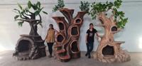 Árbol para Gatos de Plástico Hecho a Mano, Moderno, Lujoso, Elegante, Impermeable, Ligero, Mueble para Mascotas, Decoración para Sala de Estar y Espacios Interiores