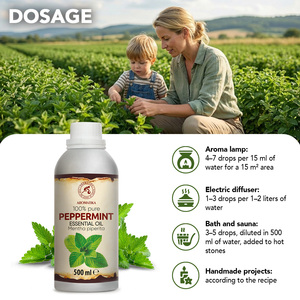 Aceite Esencial de Menta Aromatika 500ml, Aceite de Mentha Piperita Destilado al Vapor para Uso en Spa, Salón y Masajes - Product Image 3