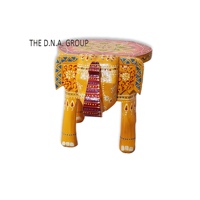 Tabouret éléphant en bois de conception unique peint à la main pour la décoration de la maison tabouret éléphant en bois indien fait à la main