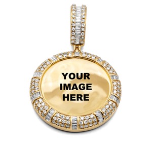 D'VINS JEWELS 14K Yellow <b>Gold</b> Round <b>Pendant</b> Lab Grown Diamond Certified Unisex Hip Hop Jewelry Gift - Product Image 6