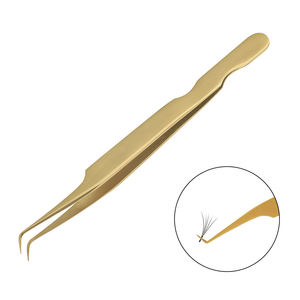 Pinzas de volumen de pestañas de acero inoxidable de alta calidad para extensión de pestañas, herramienta de belleza con logotipo personalizado - Product Image 5