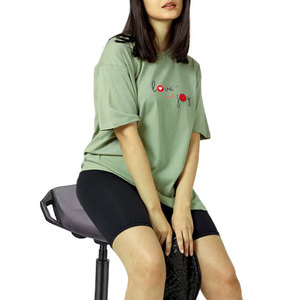 Camiseta de Verano para Mujer con Estampado a Cuadros y Diseño Artístico de Moda, Personalización de Marca Privada, 100% Algodón, Manga Corta - Product Image 6