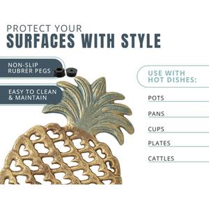 Support de dessous de plat en métal décoratif en forme d'ananas - Product Image 3