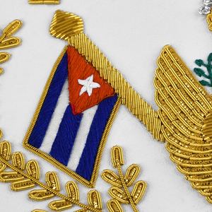 ผ้ากันเปื้อนพิธีกรรมสก็อตช์ระดับ 33 - ปักมือด้วยดิ้นทอง ปีกขึ้น ทุกธงชาติที่กำหนดเองได้ - Product Image 4