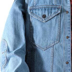 Veste en jean vintage personnalisée pour hommes, toile de coton solide décontractée avec col montant et boutons, nouveau style vintage - Product Image 5